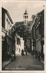 Promende and Buildings in Nauwe Noorderhorne Sneek, Netherlands Postcard Postcard Postcard