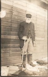 Old Man with Shovel Postcard