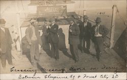 Crossing Missouri River on Ferry 1911 Between Cheyenne and Forest City Postcard