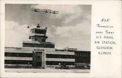 Formation over Tower - US Naval Air Station Postcard