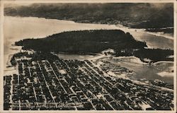 Aerial View of West End, Stanley Park, Hollyburn Ridge, Lions Gate Bridge Postcard