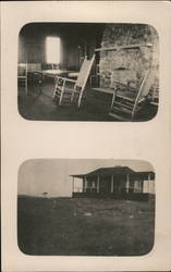 Club House Interior & Exterior Double Photo Postcard