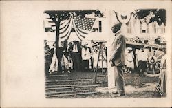 Flag Raising at Cannon Square, Centennial Postcard