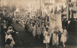 School Children Chorus, Stonington Battle Centennial Parade Postcard