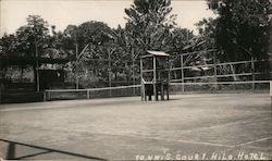 Tennis Court, Hilo Hotel Postcard