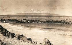 View of Snow-Capped Mauna Kea From Hilo Bay Postcard