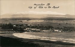 Beach View of Mauna Kea - Hilo, Hawaii Postcard