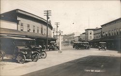 City of Hilo, 1920's cars Postcard