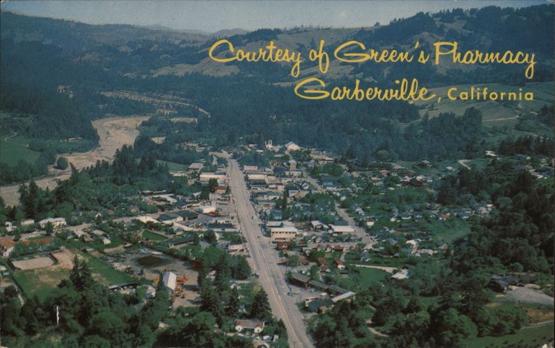 Aerial View of Garberville, California
