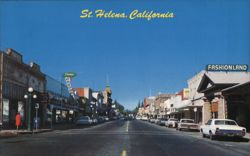 Looking north on Main Street Postcard