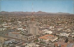 Aerial View of Phoenix, Arizona with Westward Ho Hotel and Post Office Postcard