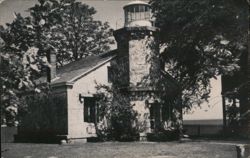 Stone Lighthouse, Stonington Point, Stonington, CT Postcard