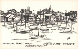 Dodson Boat Yard, Stonington Harbor, Connecticut Postcard