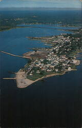 Aerial View of Stonington Village and Harbor, Connecticut Postcard