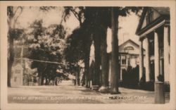 Main Street, Looking North, Stonington, CT Postcard