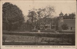 Calvary Episcopal Church, Rectory and Chapel, Church St., Stonington Postcard
