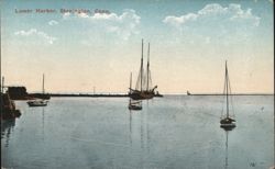 Lower Harbor, Stonington, Conn. Postcard