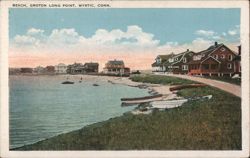 Beach, Groton Long Point, Mystic, Conn. Postcard