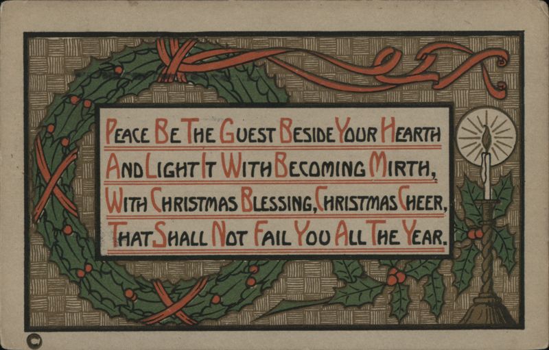 Christmas Wreath with Candle and Verse
