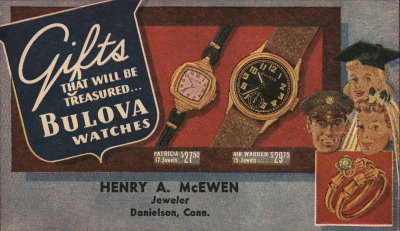 Bulova Watches Advertisement, Henry A. McEwen Jeweler