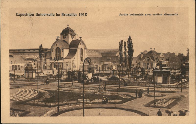 Exposition Universelle de Bruxelles 1910 Jardin hollandais avec section allemande