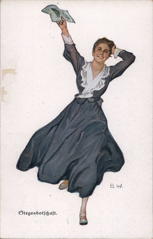 Woman Receiving a Letter Brynolf Wennerberg Artist Signed