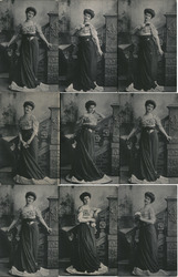 Set of 9: Woman in Draped Dress, Series 3019 Postcard