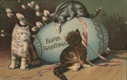 Kittens and a Giant Easter Egg Postcard