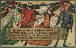 Be Merrie All, Deck the Halls Postcard