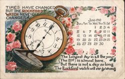 Rockford Watch Advertisement, June 1910 Calendar Postcard