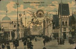 Exposition de Bruxelles 1910 Avenue des Concessions Postcard