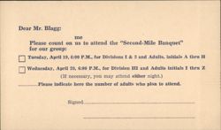 Second-Mile Banquet RSVP Card Postcard