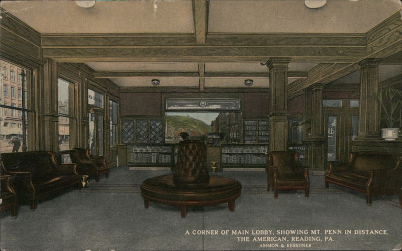 Corner of Main Lobby, Hotel American, Reading, PA Pennsylvania