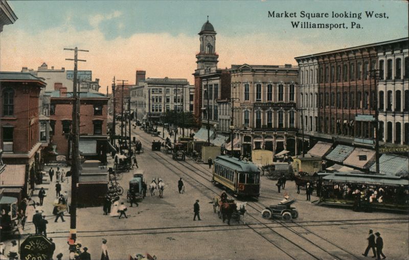 Market Square looking West, Williamsport, PA Pennsylvania