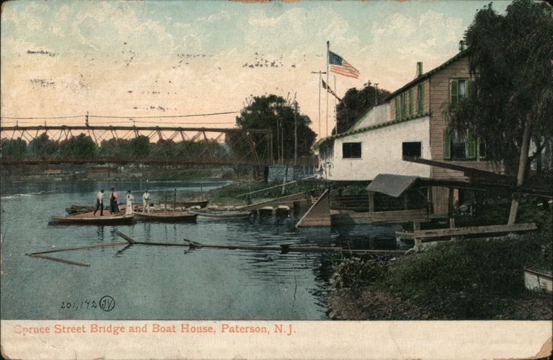 Spruce Street Bridge and Boat House, Paterson, NJ New Jersey