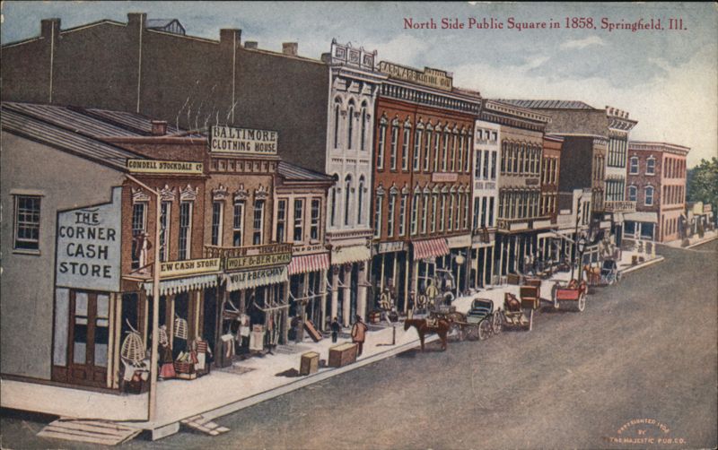North Side Public Square in 1858, Springfield, IL Illinois