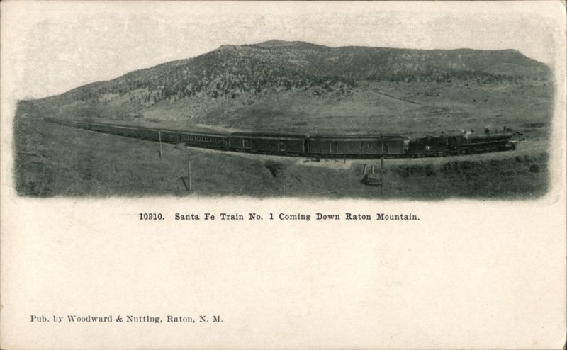Santa Fe Train No. 1 Coming Down Raton Mountain New Mexico