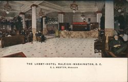 The Lobby--Hotel Raleigh Postcard