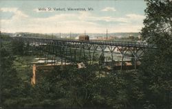 Wells St. Viaduct, Wauwatosa, Wisconsin Postcard