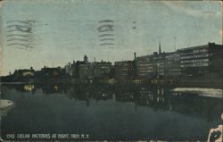 Collar Factories at Night, Troy NY Postcard