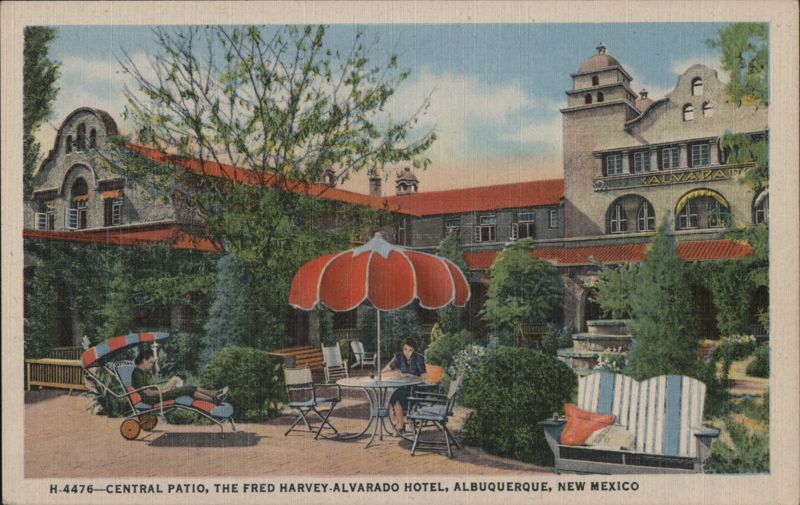 Central Patio, The Fred Harvey-Alvarado Hotel Albuquerque New Mexico