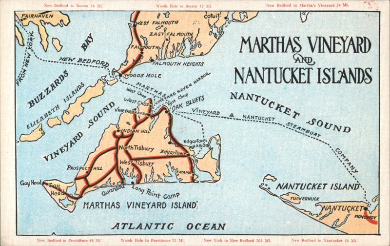 Martha's Vineyard and Nantucket Islands Map Maps