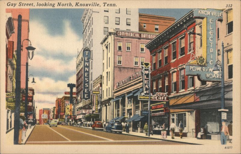 Gay Street, looking North, Knoxville, Tenn. Tennessee