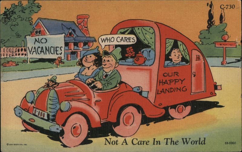 Not a Care in the World - Couple with Trailer Ray Walters