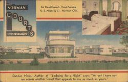Norman Courts, Air Conditioned Hotel, Norman OK Postcard