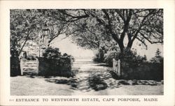 Entrance to Wentworth Estate, Cape Porpoise, ME Postcard