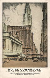 Hotel Commodore, New York's Best Located Hotel Postcard