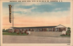 Wentworth Arms Motor Hotel, Summerton, SC Postcard