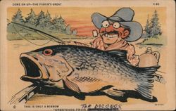 Come On Up - The Fishin's Great - Funny Fish Story Postcard