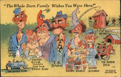 The Whole Darn Family Wishes You Were Here Postcard